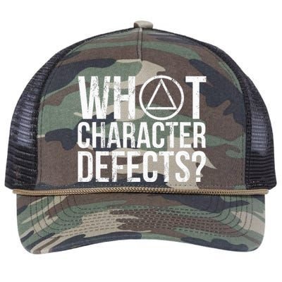 What Character Defects Funny Alcoholics Anonymous Retro Rope Trucker Hat Cap