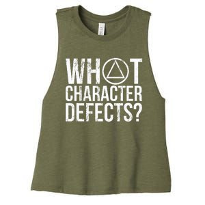 What Character Defects Funny Alcoholics Anonymous Women's Racerback Cropped Tank