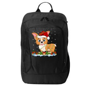 Welsh Corgi Dog Xmas Lighting Santa Welsh Corgi Christmas Gift City Backpack