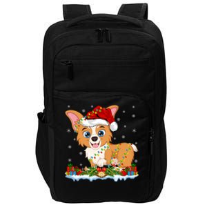 Welsh Corgi Dog Xmas Lighting Santa Welsh Corgi Christmas Gift Impact Tech Backpack