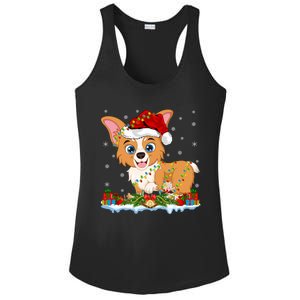 Welsh Corgi Dog Xmas Lighting Santa Welsh Corgi Christmas Gift Ladies PosiCharge Competitor Racerback Tank