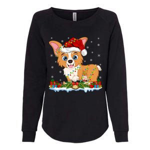 Welsh Corgi Dog Xmas Lighting Santa Welsh Corgi Christmas Gift Womens California Wash Sweatshirt