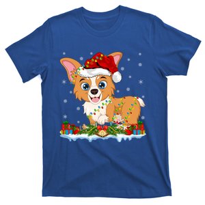 Welsh Corgi Dog Xmas Lighting Santa Welsh Corgi Christmas Gift T-Shirt