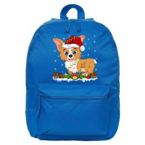 Welsh Corgi Dog Xmas Lighting Santa Welsh Corgi Christmas Gift 16 in Basic Backpack