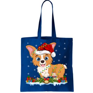 Welsh Corgi Dog Xmas Lighting Santa Welsh Corgi Christmas Gift Tote Bag