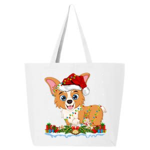 Welsh Corgi Dog Xmas Lighting Santa Welsh Corgi Christmas Gift 25L Jumbo Tote