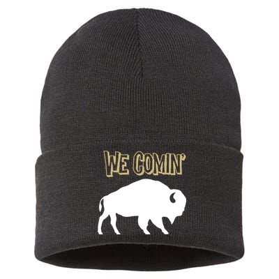 We Comin Deion Sanders Buffaloes Coach Prime Sustainable Knit Beanie