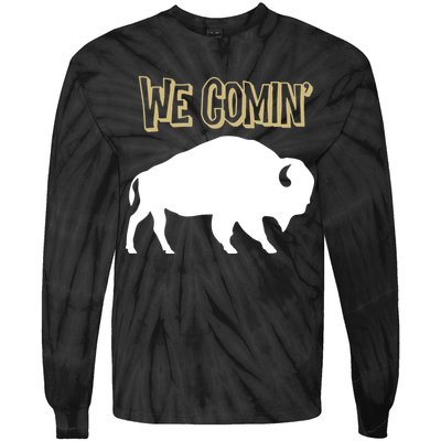 We Comin Deion Sanders Buffaloes Coach Prime Tie-Dye Long Sleeve Shirt