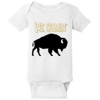 We Comin Deion Sanders Buffaloes Coach Prime Baby Bodysuit