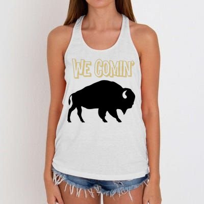 We Comin Deion Sanders Buffaloes Coach Prime Women's Knotted Racerback Tank
