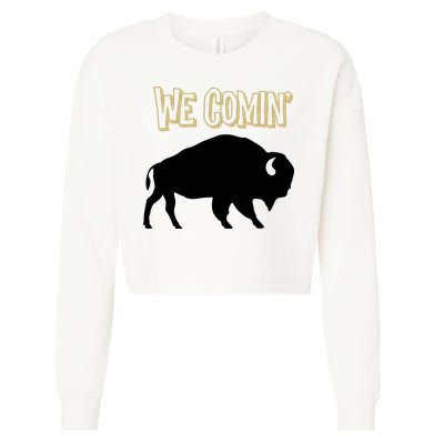 We Comin Deion Sanders Buffaloes Coach Prime Cropped Pullover Crew