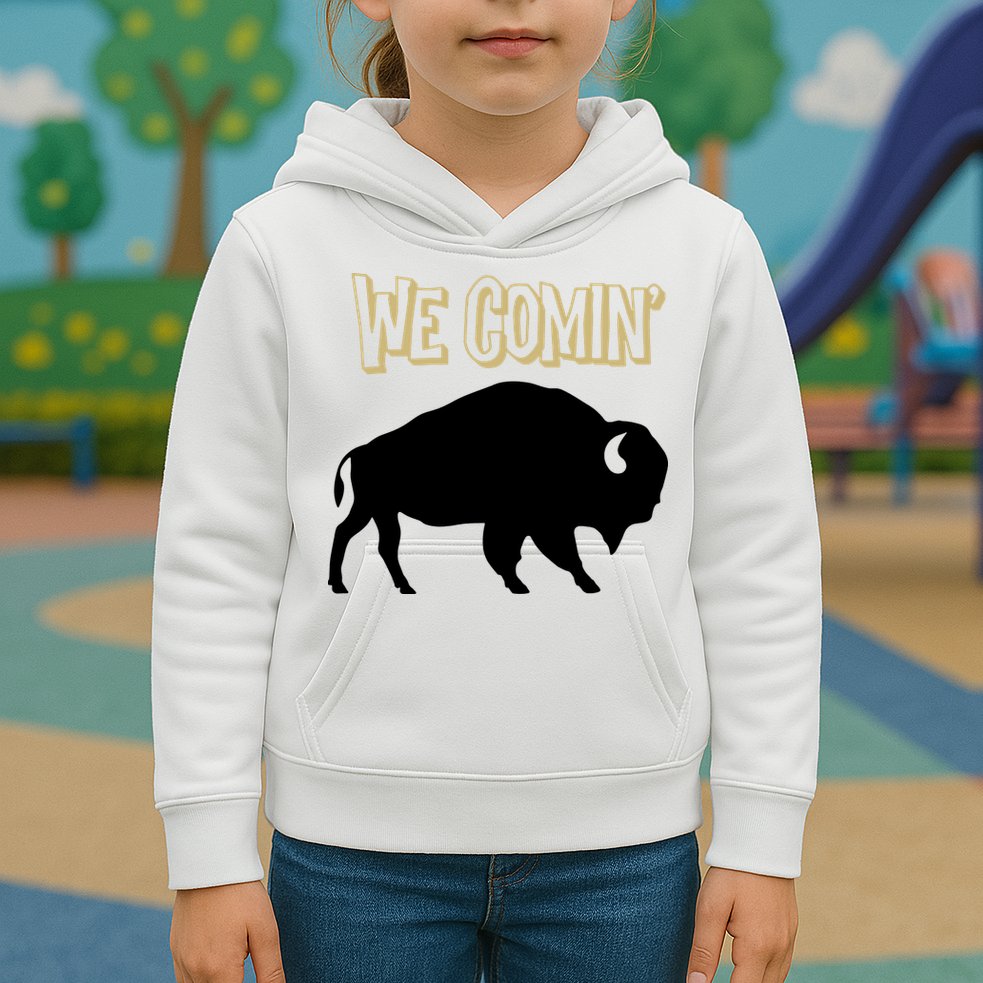 We Comin Deion Sanders Buffaloes Coach Prime Kids Hoodie