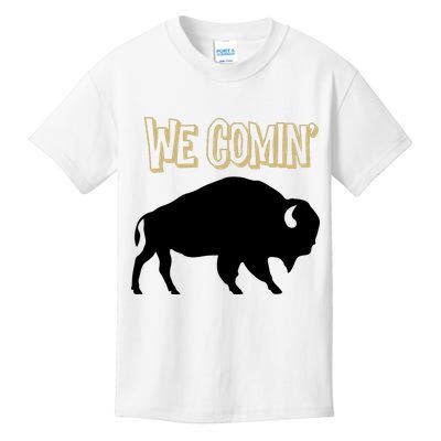We Comin Deion Sanders Buffaloes Coach Prime Kids T-Shirt