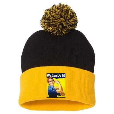 We Can Do It! Pom Pom 12in Knit Beanie