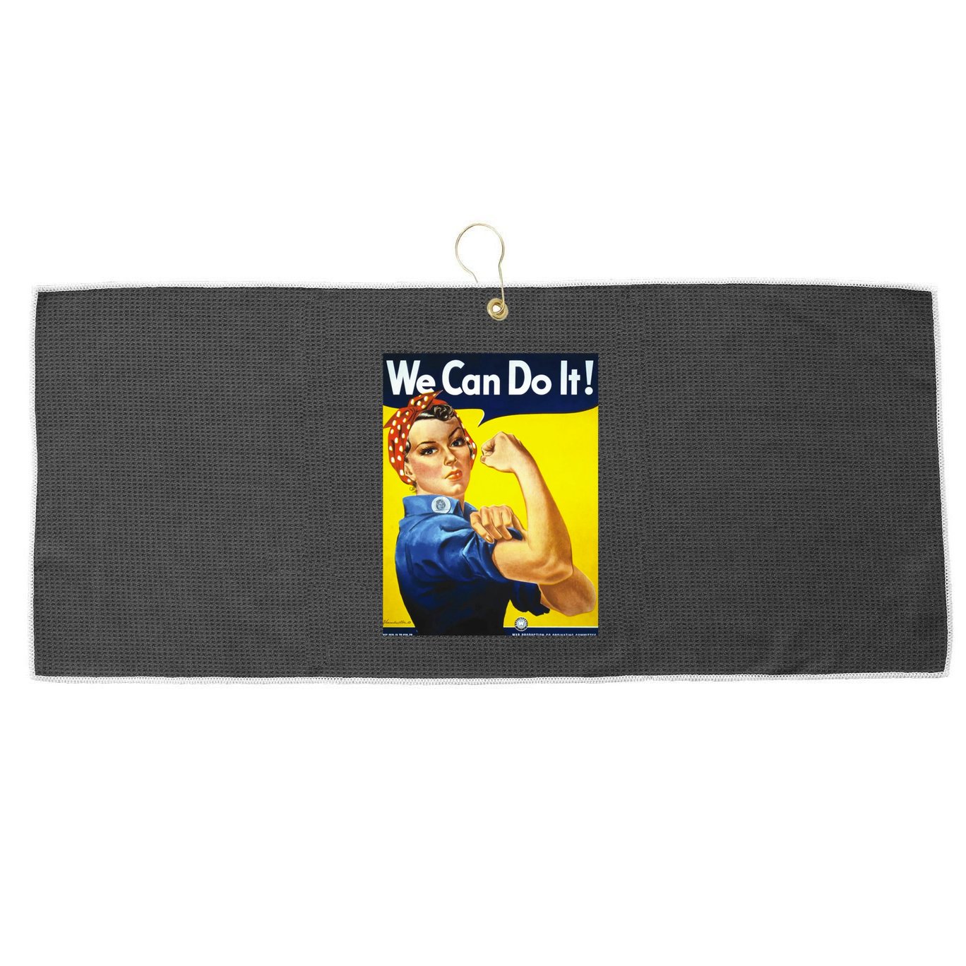 We Can Do It! Large Microfiber Waffle Golf Towel