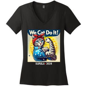 We Cat Do It Kamala Harris Supporter Childless Cat Ladies Women's V-Neck T-Shirt