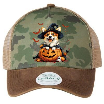 Welsh Corgi Dog Pumpkin Halloween Thanksgiving Legacy Tie Dye Trucker Hat