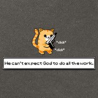 We Cant Expect God To Do All The Work Cat Click Click Cotton Canvas Backpack