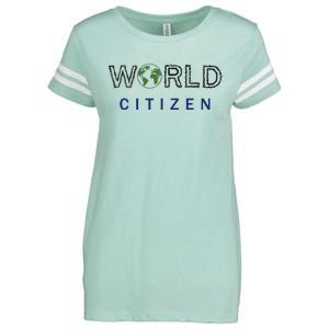 World Citizen Earth Day Global T Gift Enza Ladies Jersey Football T-Shirt