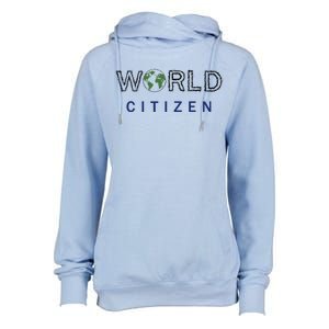 World Citizen Earth Day Global T Gift Womens Funnel Neck Pullover Hood