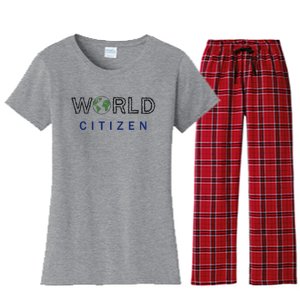 World Citizen Earth Day Global T Gift Women's Flannel Pajama Set