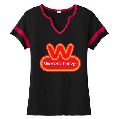 Wienerschnitzel Chest Emblem Ladies Halftime Notch Neck Tee