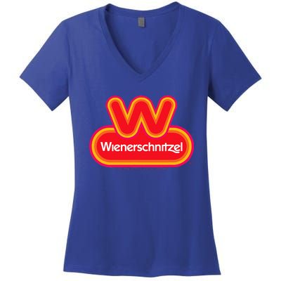 Wienerschnitzel Chest Emblem Women's V-Neck T-Shirt