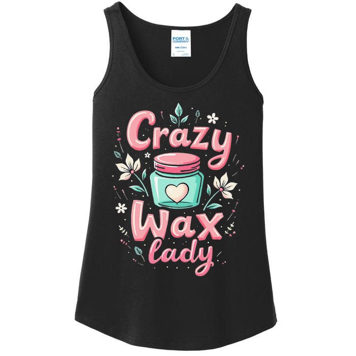 Waxing Cosmetologist Esthetician Crazy Wax Lady Ladies Essential Tank