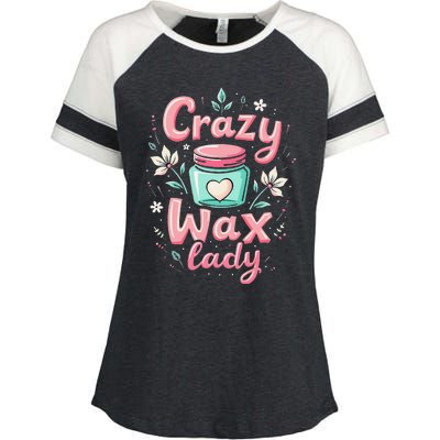 Waxing Cosmetologist Esthetician Crazy Wax Lady Enza Ladies Jersey Colorblock Tee