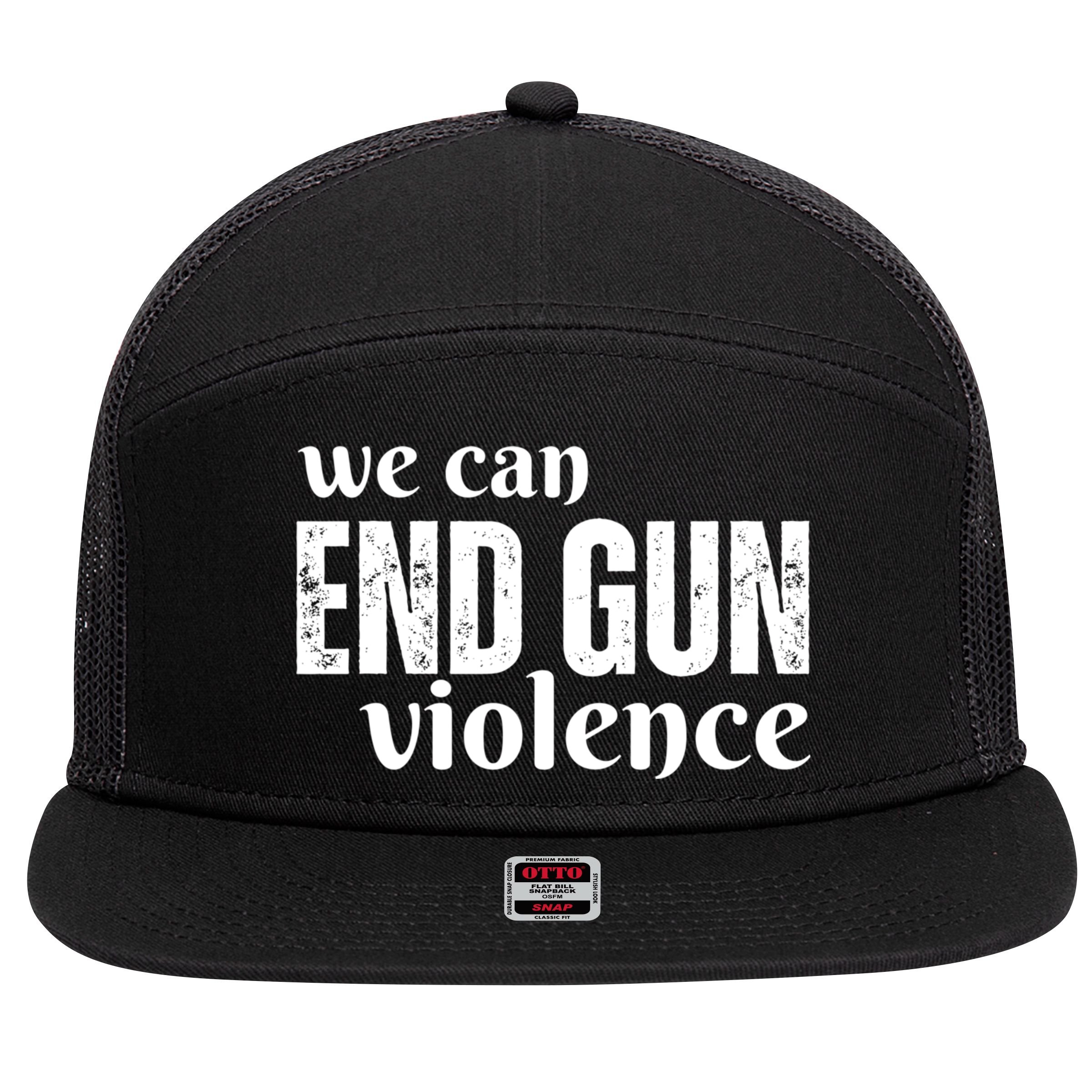 We Can End Gun Violence 7 Panel Mesh Trucker Snapback Hat