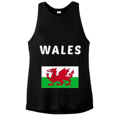 Wales Cymru Flag Souvenir Gift Cardiff Welsh Ladies PosiCharge Tri-Blend Wicking Tank