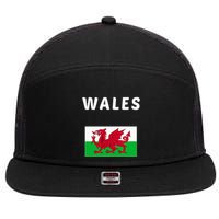 Wales Cymru Flag Souvenir Gift Cardiff Welsh 7 Panel Mesh Trucker Snapback Hat