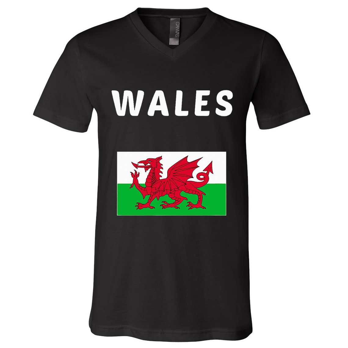 Wales Cymru Flag Souvenir Gift Cardiff Welsh V-Neck T-Shirt