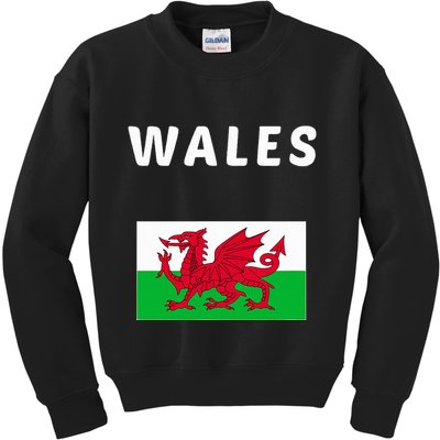 Wales Cymru Flag Souvenir Gift Cardiff Welsh Kids Sweatshirt