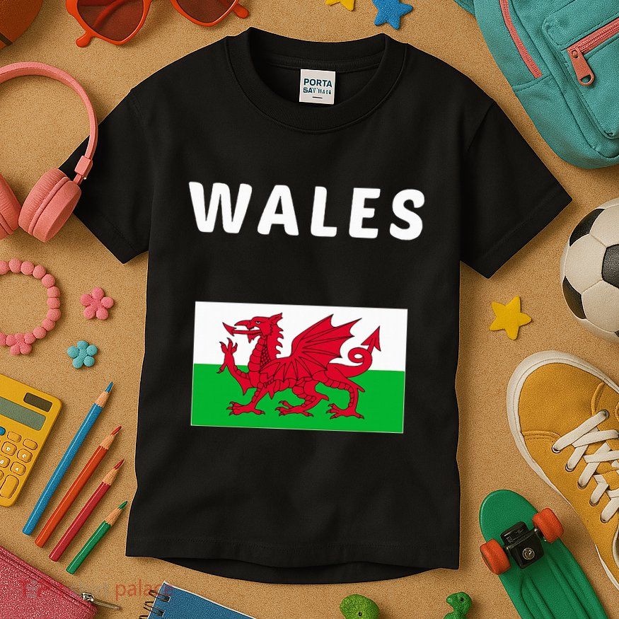 Wales Cymru Flag Souvenir Gift Cardiff Welsh Kids T-Shirt