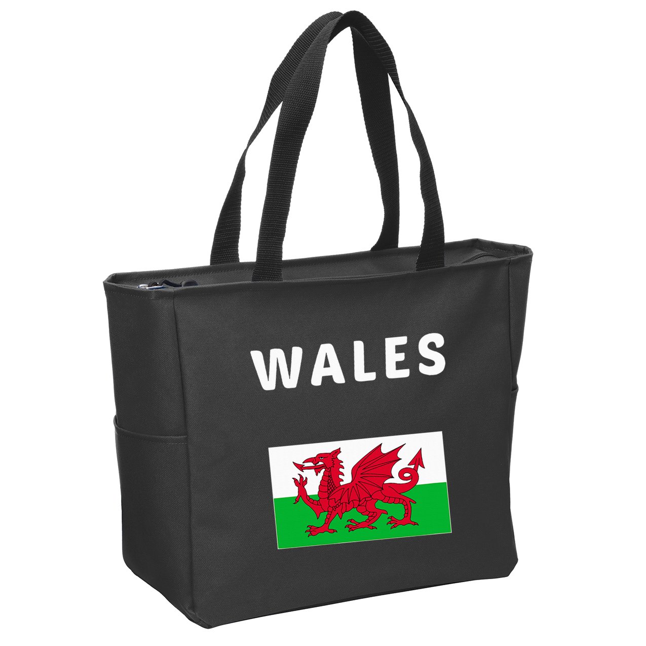 Wales Cymru Flag Souvenir Gift Cardiff Welsh Zip Tote Bag