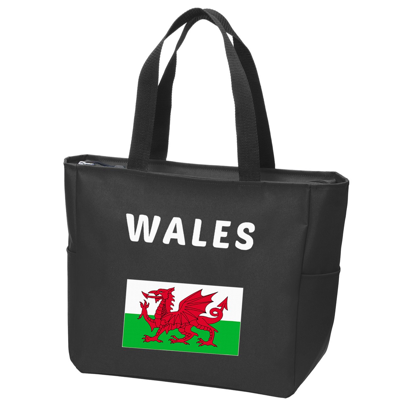 Wales Cymru Flag Souvenir Gift Cardiff Welsh Zip Tote Bag