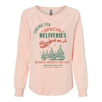 Women Caring For Special Deliveries Nicu Nurse Christmas Womens California Wash Sweatshirt