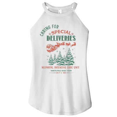 Women Caring For Special Deliveries Nicu Nurse Christmas Women's Perfect Tri Rocker Tank