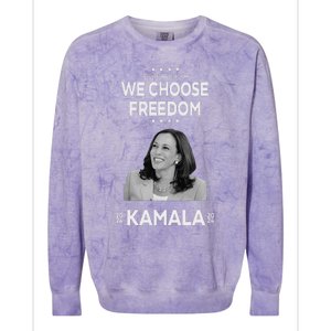 We Choose Freedom Vote Kamala Harris For President 2024 Colorblast Crewneck Sweatshirt