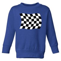 Wavy Checkered Flag Chequered Auto Car Racing Winners Circle Gift Toddler Sweatshirt