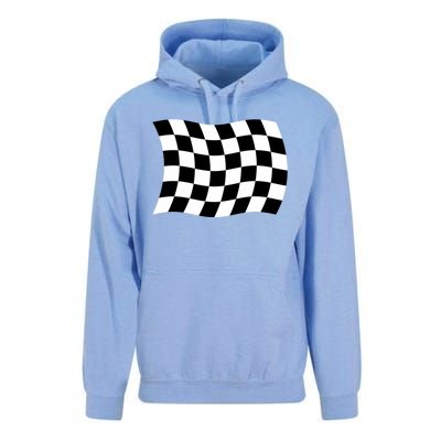 Wavy Checkered Flag Chequered Auto Car Racing Winners Circle Gift Unisex Surf Hoodie