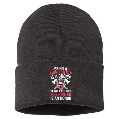 Womens Cool Firefighter Design For Men Women Firemen Firefighter Sustainable Knit Beanie