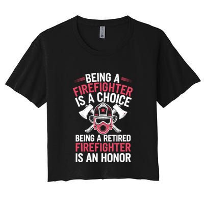 Womens Cool Firefighter Design For Men Women Firemen Firefighter Crop Top