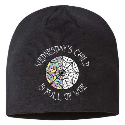 Wednesdays Child Full Of Woe Trendy Popular Round Window Sustainable Beanie