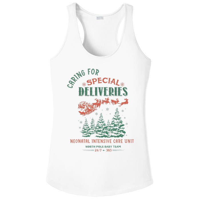 Women Caring For Special Deliveries Nicu Nurse Christmas Ladies PosiCharge Competitor Racerback Tank