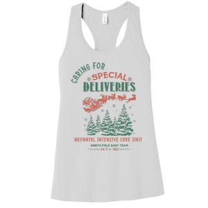 Women Caring For Special Deliveries Nicu Nurse Christmas Women's Racerback Tank