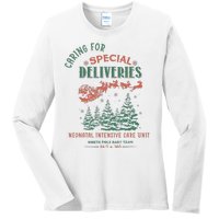 Women Caring For Special Deliveries Nicu Nurse Christmas Ladies Long Sleeve Shirt