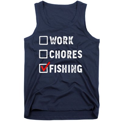 Work Chores Fishing Funny Gift Tee Tank Top