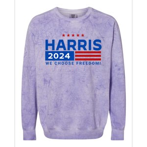 We Choose Freedom Vote Kamala Harris For President 2024 Colorblast Crewneck Sweatshirt